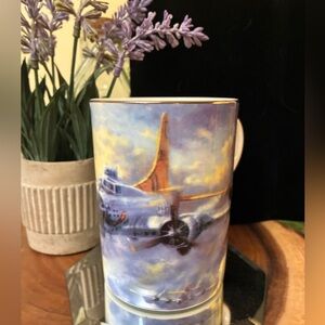 Vintage Past Time Mug, B-17 Airplane Kevin Walsh Painting, Fine Bone China
